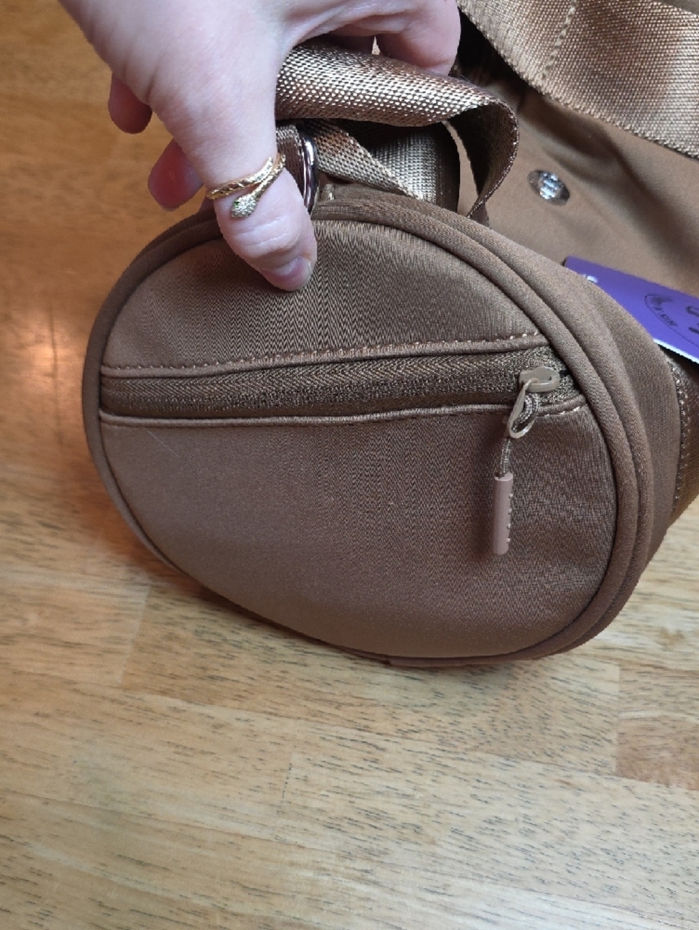 Iris & Rainbow Metallic Bronze Women's Crossbody Duffel Bag - Picture 2 of 10